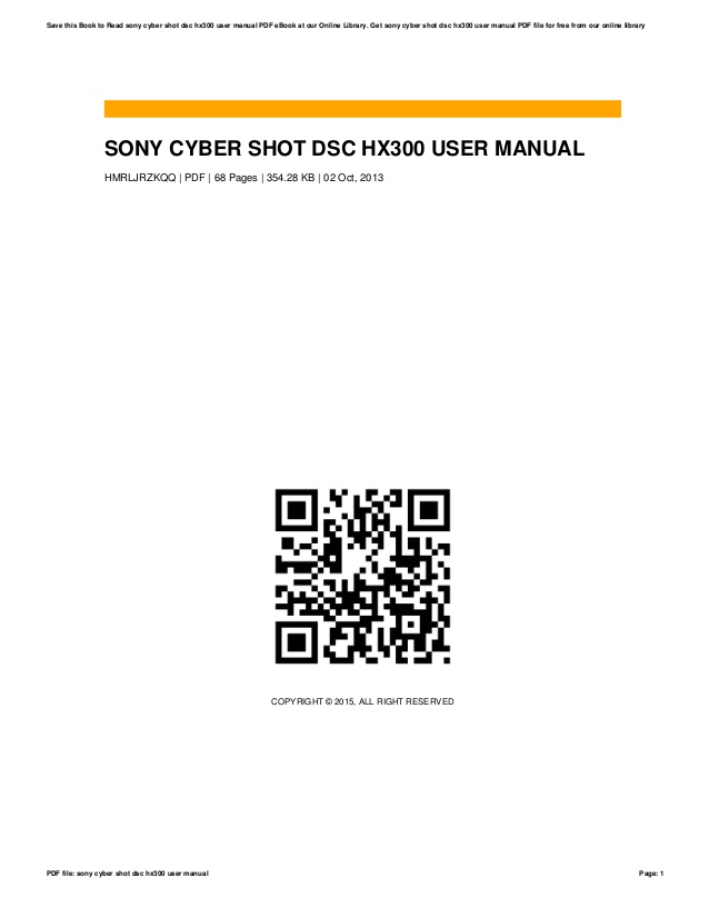 Sony cyber shot dsc h300 manual